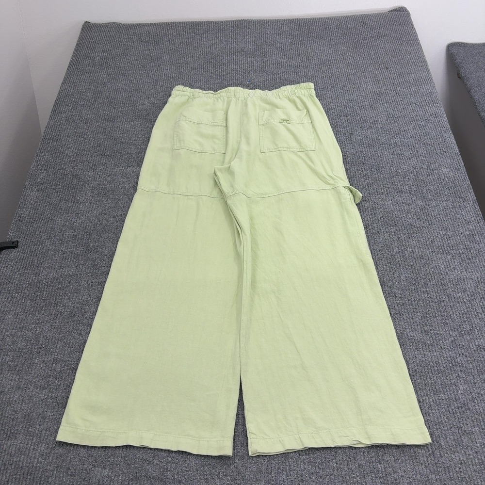 Pilcro Pants Womens L Green Linen Viscose Cargo Wide Leg Drawstring Boho Casual - Picture 6 of 8